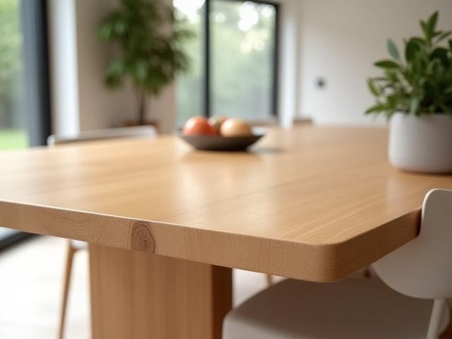 Tavolo da pranzo moderno in rovere massello, stile minimalista, Airone Intaglio